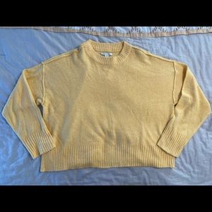 NWOT American Eagle long sleeve pullover top yellow knit crew neck small